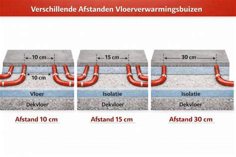 Diagram: Hart-op-hart afstand en overspanningstips