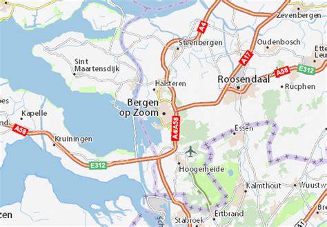 Kaart van Bergen op Zoom met aanbevolen bestratingszones