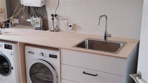 Infographic: Overzicht stappen voorombouw wasmachine en spoelbak