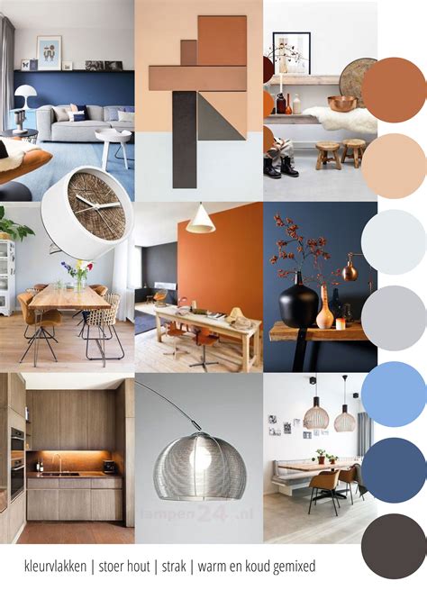 Blauw-grijze woonkamer moodboard
