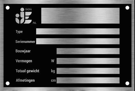 Typeplaatje en codering voorbeeld
