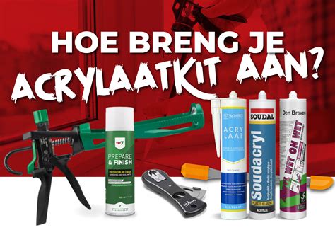 Infographic: Direct overschilderbare acrylaatkit proces van aanbrengen tot schilderen