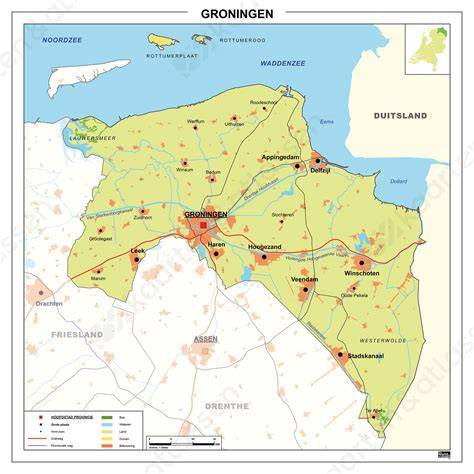 Kaart met servicegebied Groningen