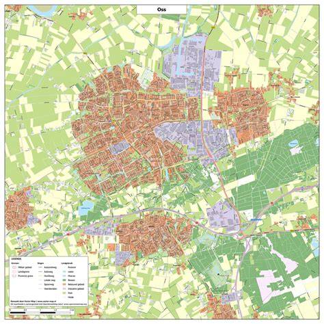 Comparatieve kaart van Oss en omliggende wijken voor renovatiezones