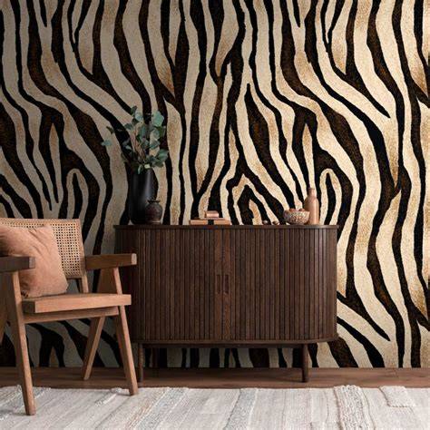 Zwart-wit zebra behang met mosterdgele details infographic: patroon, kleurgebruik en stylingtips