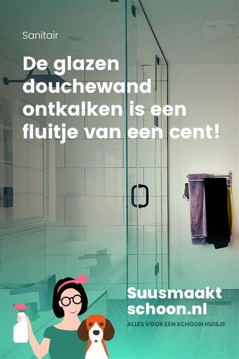 Infographic: Stappenplan voor het reinigen van een glazen douchewand met azijn