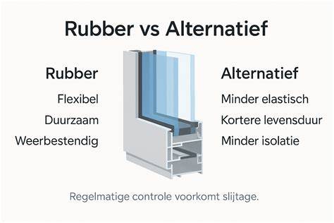 Rubberafdichtingen en kitdroging infographic