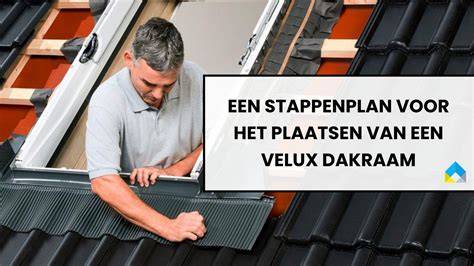 Infografiek met stappenplan voor Velux dakraam plaatsen
