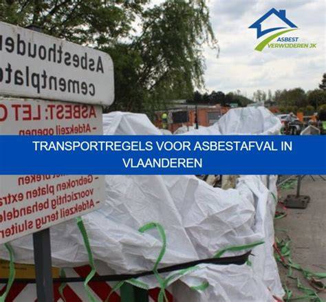 Diagram van verpakkings- en transportprocedures voor asbestafval