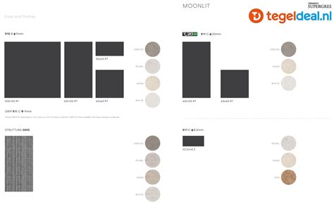 Infographic: Terra-collectie overzicht met formaten en afwerkingen