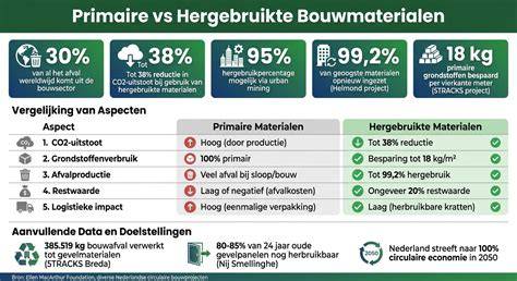 Infographic: Voordelen van circulair bouwen met hergebruikte bouwmaterialen