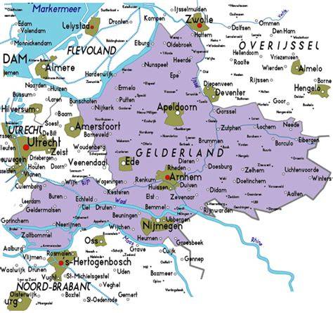 Kaart: Locaties Nijmegen, Best, Herveld en regio Gelderland
