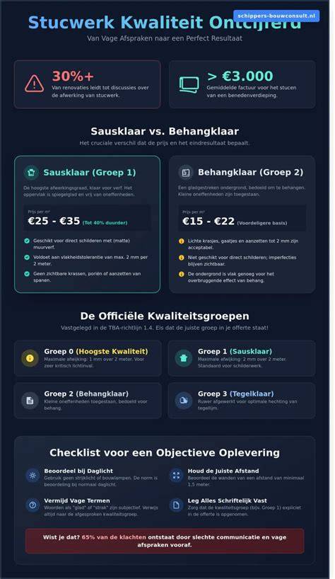 Infographic over stucwerk en kwaliteitsnormen