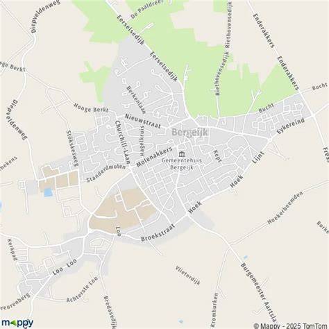 Kaart van Milieustraat Bergeijk en toegangsweg via Loosteeg