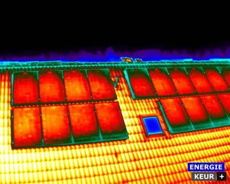 Drone-inspectie en thermografie visualisatie van een dakoppervlak