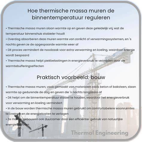 Diagram: Thermische massa van muren en vloeren bij infraroodverwarming