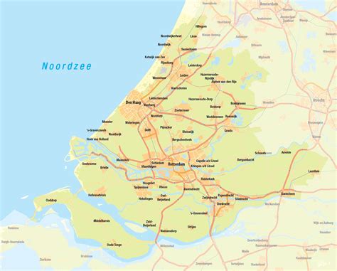 Kaart van Zuid-Holland met leveringszones