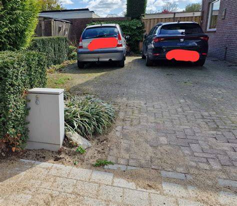grondcontainer op oprit - voorbeeldplaatsing