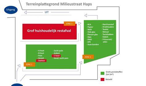 Plattegrond milieustraat Waalwijk met routes