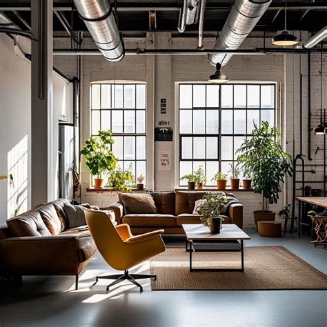 Industriële lounge met baksteenlook en metalen details