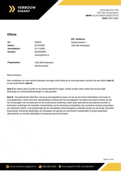 Voorbeeld offerte-samenvatting