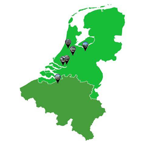 Map met showroom locaties en online showroom toegang