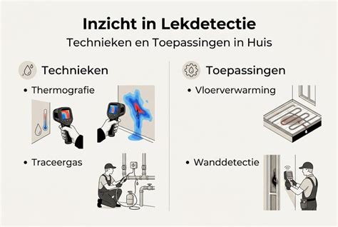 Infographic over zelftest en professionele lekdetectie bij zwembaden