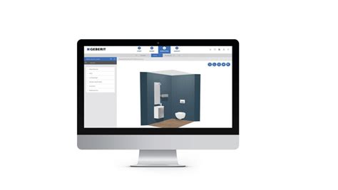 Screenshot van de Geberit 3D-badkamerplanner interface
