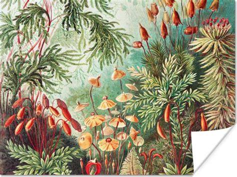 Beeld van een vintage botanisch behangpatroon met delicate bloemen en bladeren