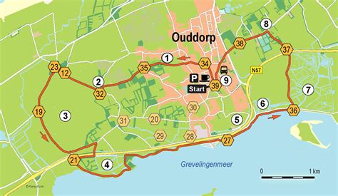 Afbeelding: Kaart met getijgegevens rondom Ouddorp en Vuurtoren