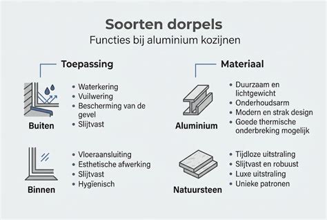 Infographic: Overzicht van dorpeltypen, materialen en toepassingen