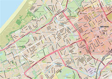 Kaart: Den Haag en Schilderswijk met vloerenwinkels