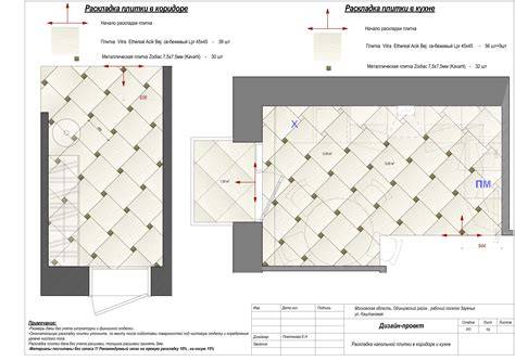 Схема укладки 60x60 и уровень зазоров