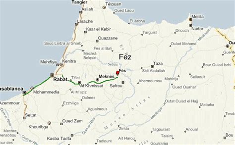 Kaart van Fez en Meknès als productiecentra