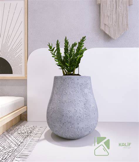 Kalif Design gebruikt 8 soorten natuursteen uit Turkije voor exclusieve betonplantenbakken, 90% natuursteen in de bak.