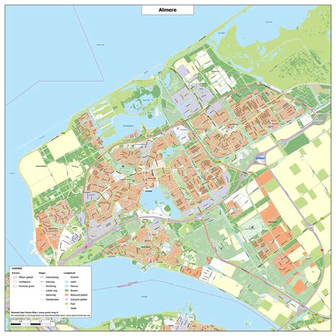 Kaart: regio Almere en omstreken binnen circa 50 km