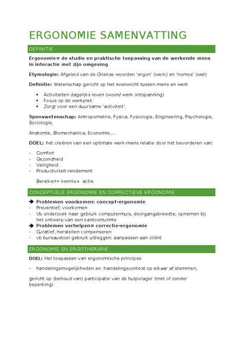 Samenvatting voor praktische toepassing