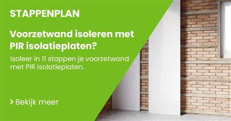 Infographic: PIR+Gips platen in een voorzetwand stappenplan