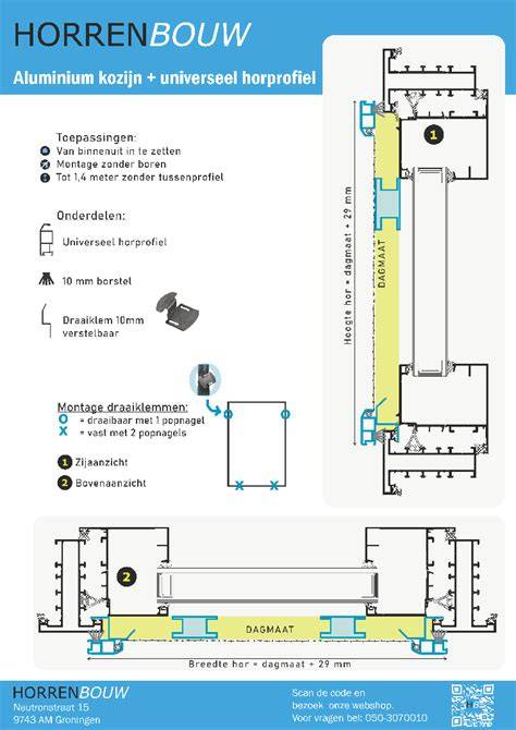 Schema: Onderhoudsfrequentie voor aluminium kozijnen
