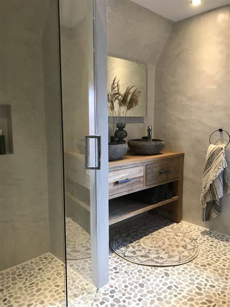 Betonlook inrichting badkamer overzicht