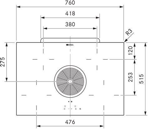 Afbeelding: Schematische weergave van de BORA Basic met geïntegreerde afzuiging en werkbladinstallatie