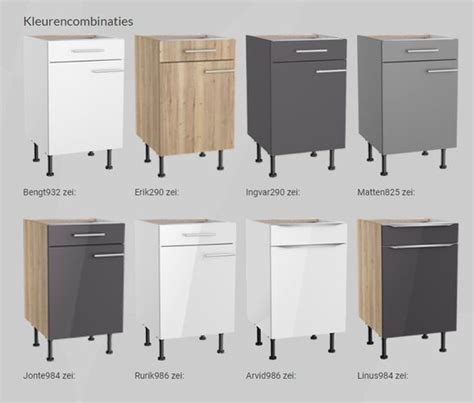 Infographic: standaard keukenblok 120 cm met onderdelen