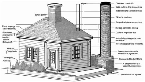 Diagram: afmetingen en afstandsregels rookkanaal