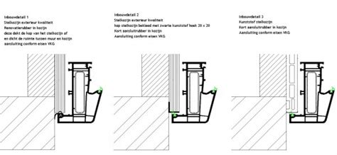 Diagram: luchtdichte aansluiting kozijn en stelkozijn