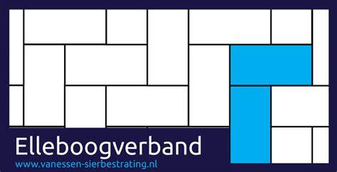 Voorbeeld van visgraat- en elleboogverband toegepast op klinkers