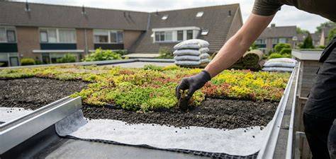 Illustratie: zes stappenplan voor sedumdak aanleg