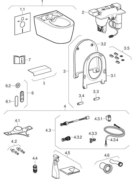 Illustratie van de Geberit AquaClean Sela aansluitset