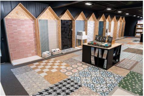 Showroom en werkplaats bij een tegelbedrijf