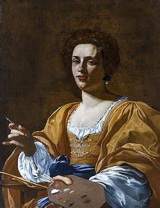 Portret van Artemisia Gentileschi en voorbeelden van haar werk