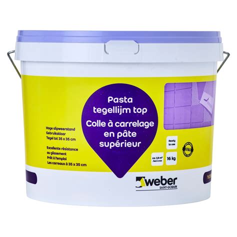 Infographic: Verwerking stap voor stap Weber Pasta tegellijm Top